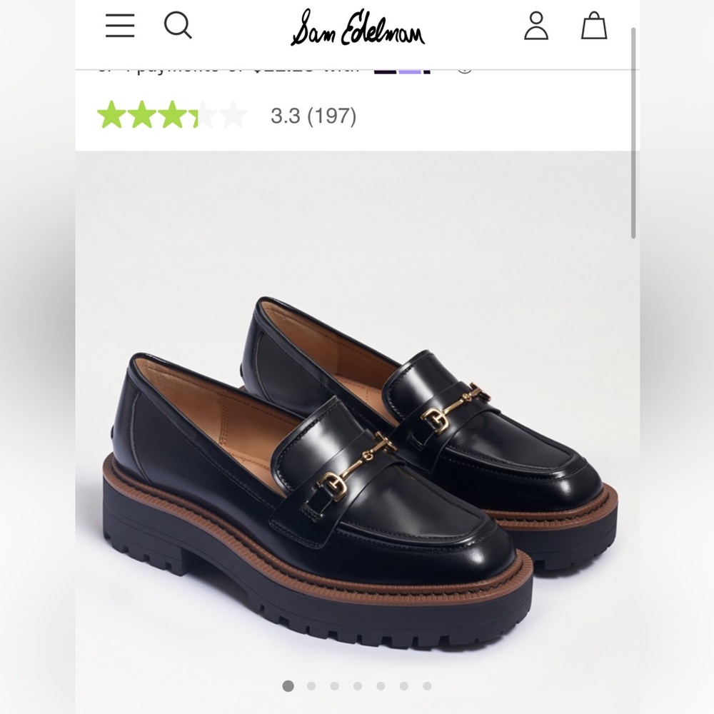 Sam Edelman Black Loafers with Brown Sole